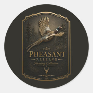 Pheasant, Royal Hunting Classic Round Sticker