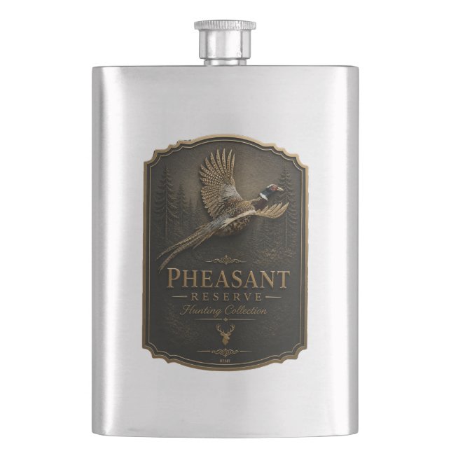 Pheasant, Royal Hunting Hip Flask (Front)