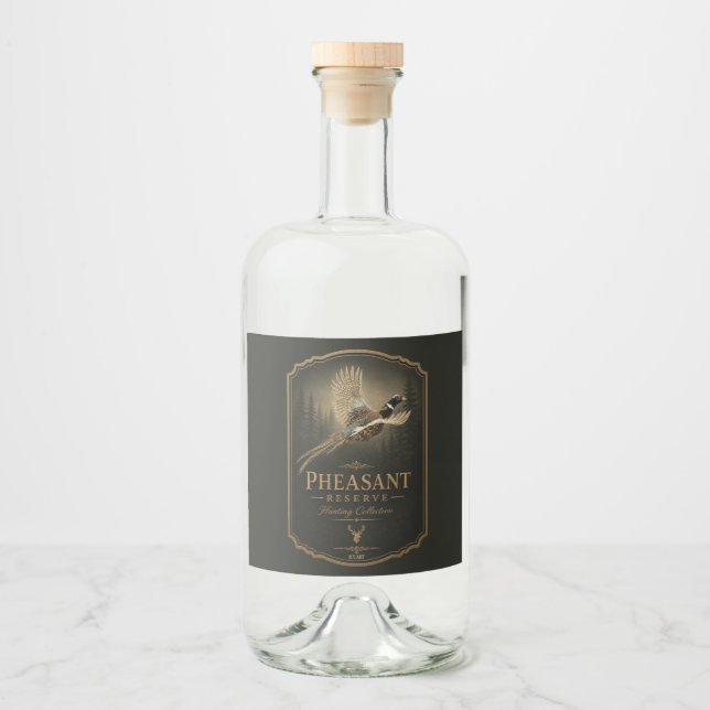 Pheasant, Royal Hunting Liquor Bottle Label (Front)