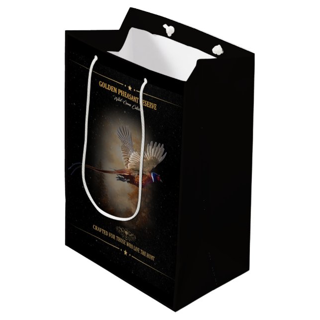 Pheasant, Royal Hunting Medium Gift Bag (Front Angled)