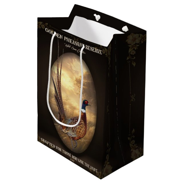 Pheasant, Royal Hunting Medium Gift Bag (Front Angled)