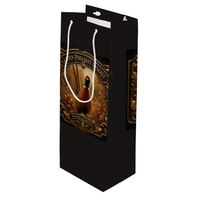 Pheasant, Royal Hunting Wine Gift Bag (Front Angled)