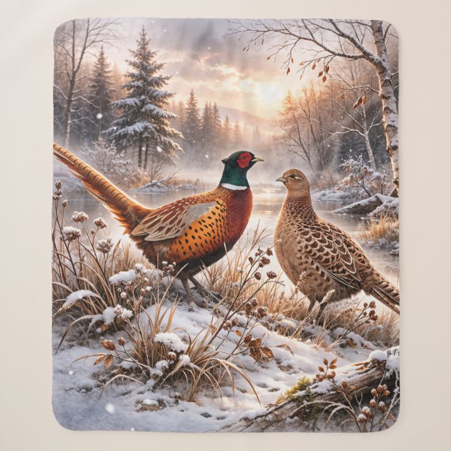 Pheasant  sherpa blanket (Front)