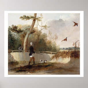 Pheasant Shooting (oil on canvas) Poster
