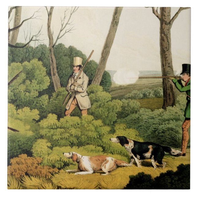 'Pheasant Shooting', pub. by Thomas McLean, 1820 ( Tile (Front)