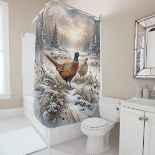 Pheasant shower curtain