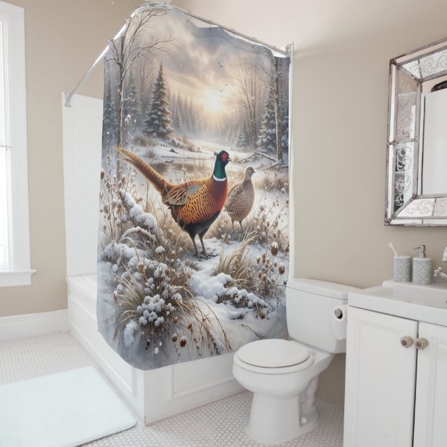 Pheasant  shower curtain (In Situ)