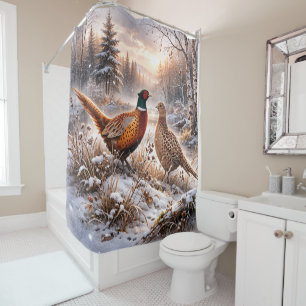 Pheasant shower curtain