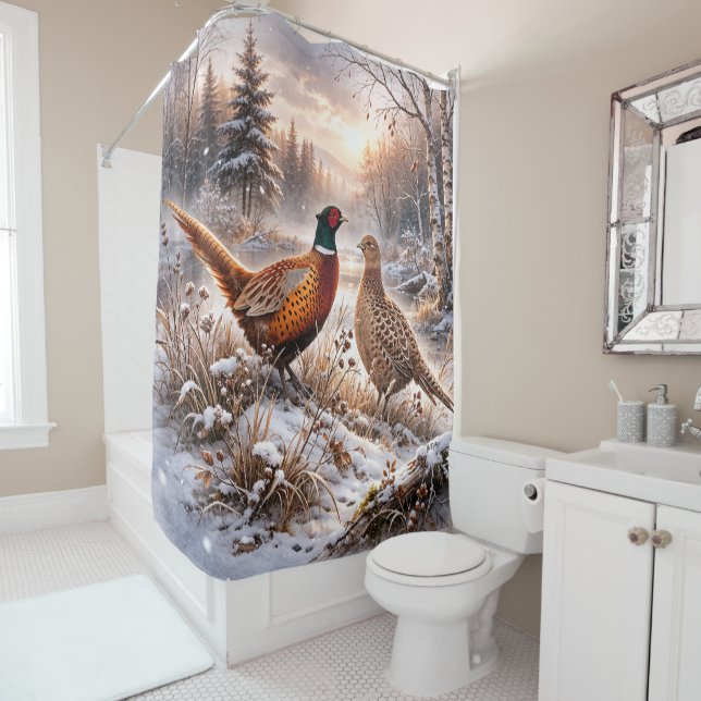 Pheasant  shower curtain (In Situ)