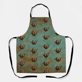 Pheasant strutting design apron