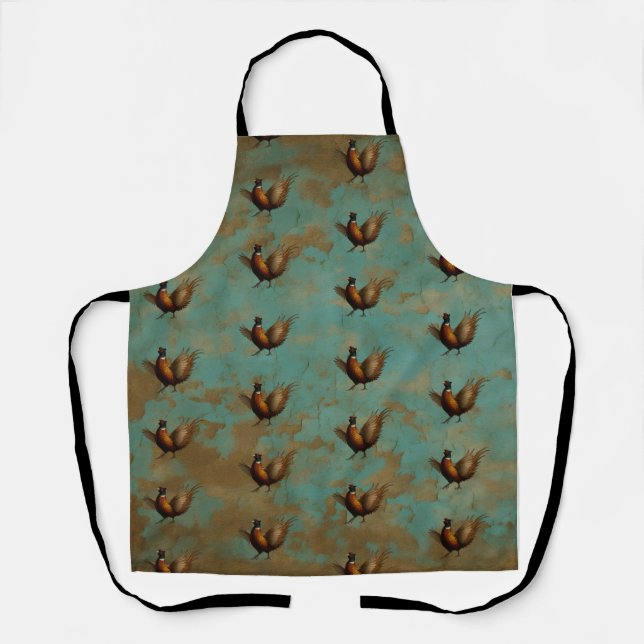 Pheasant strutting design  apron (Front)
