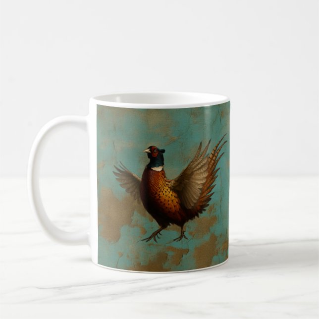 Pheasant strutting design  coffee mug (Left)