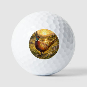 Pheasant Sunset Hunting Bird Wildlife Gift Golf Balls
