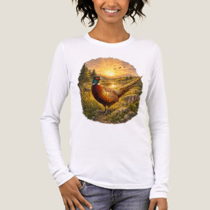 Pheasant Sunset Hunting Bird Wildlife Gift Tri-Blend Shirt
