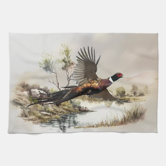 Pheasant   tea towel (Horizontal)