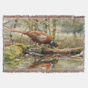 Pheasant throw blanket