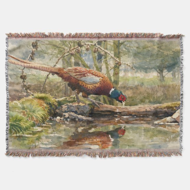 Pheasant  throw blanket (Front)