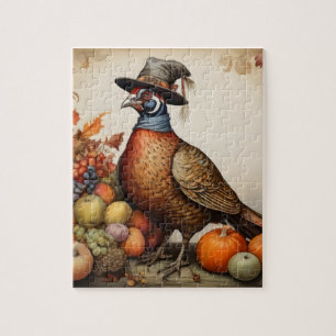 Pheasant wearing at thanksgiving jigsaw puzzle
