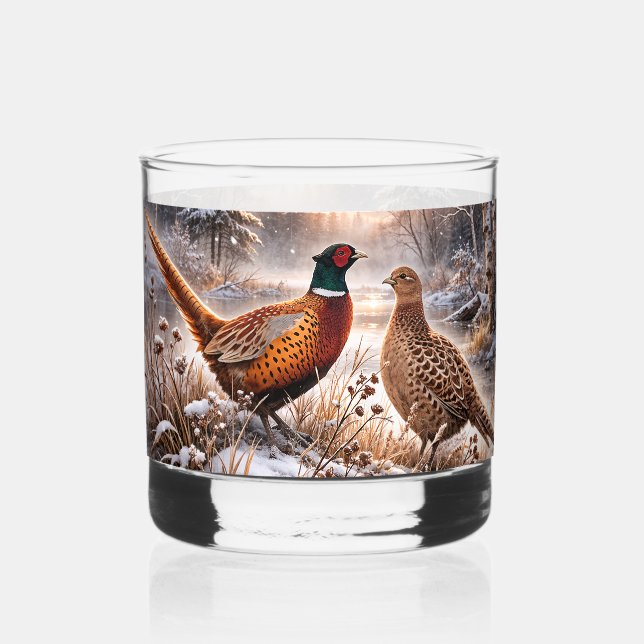 Pheasant  whiskey glass (Front)