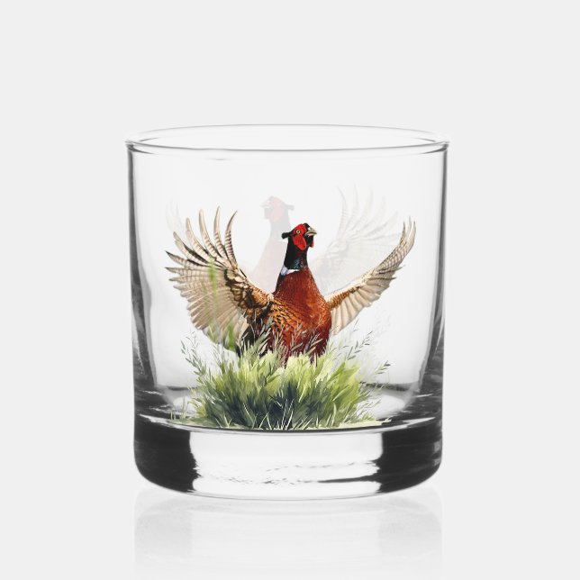 Pheasant  whiskey glass (Front)