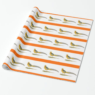 Pheasant: Yellow Golden Wrapping Paper