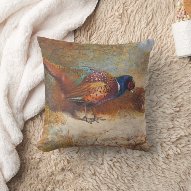  Pheasants by Archibald Thorburn Cushion (Blanket)