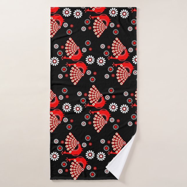  Pheasants Peacock Art Bath Towel (Bath Towel)