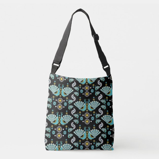  Pheasants Peacock Art Crossbody Bag (Front)