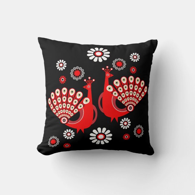  Pheasants Peacock Art Cushion (Front)
