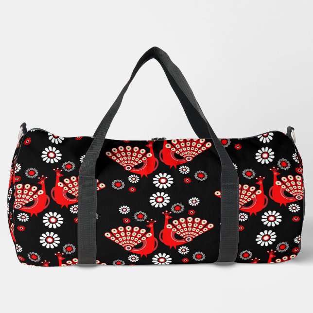  Pheasants Peacock Art Duffle Bag (Front)