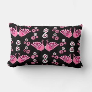  Pheasants Peacock Art Lumbar Cushion