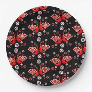 Pheasants Peacock Art Paper Plate