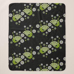 Pheasants Peacock Art Sherpa Blanket