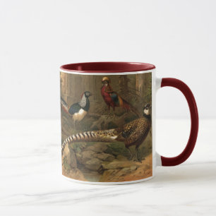 Pheasants Ringer Ceramic Mug