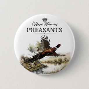 Pheasants, Royal Hunting 6 Cm Round Badge