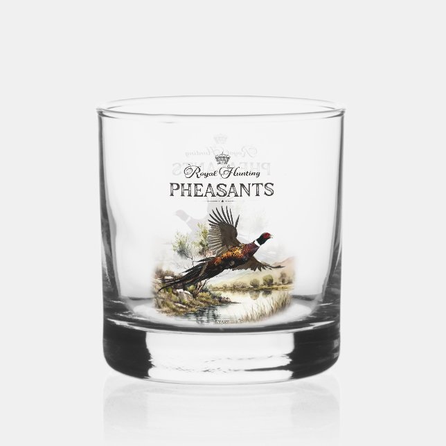 Pheasants, Royal Hunting Whiskey Glass (Front)