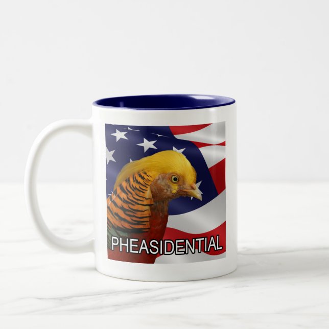 Pheasidential Pheasant Two-Tone Coffee Mug (Left)