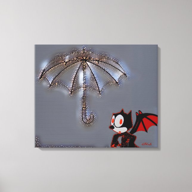 Phelix the Bat and His Magic Umbrella Canvas Print (Front)