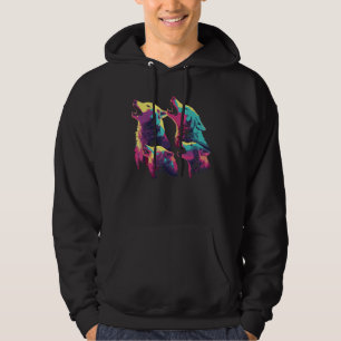 Phenomenal Howling Wolves Wolf Pack Retro Awesomen Hoodie