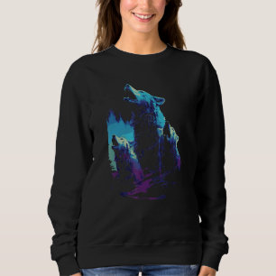 Phenomenal Howling Wolves Wolf Pack Retro Awesomen Sweatshirt