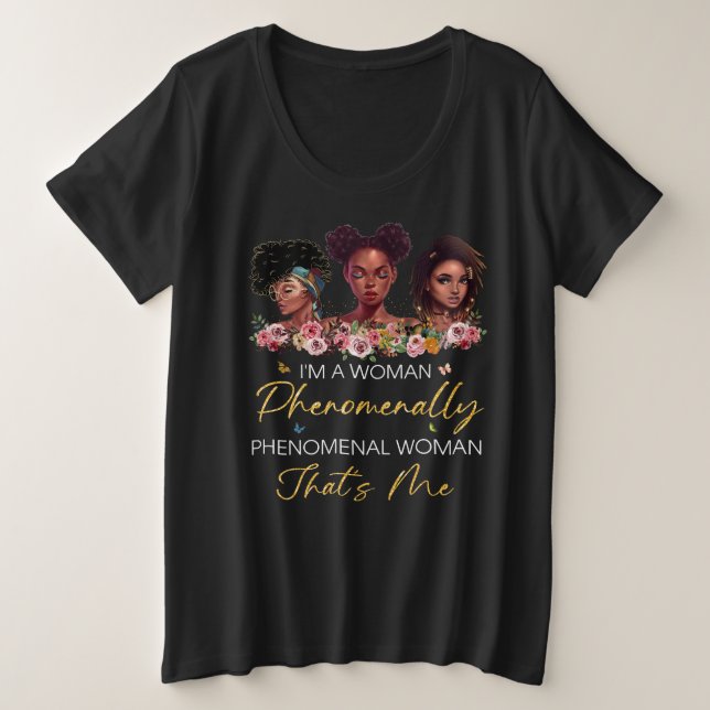 Phenomenal Woman Plus size V Neck T shirt (Design Front)
