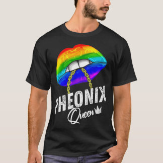 Pheonix Queen LGBTQ Gay Pride Rainbow Flag USA T-Shirt