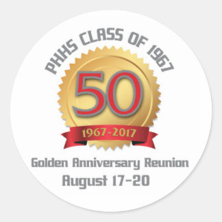 PHHS Class of 1967 50-Year Reunion Classic Round Sticker