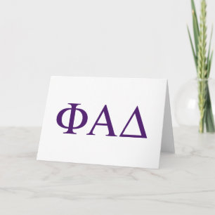 Phi Alpha Delta Greek Letters Card