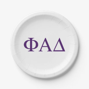 Phi Alpha Delta Greek Letters Paper Plate