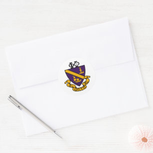 Phi Chi Theta Colour Crest Classic Round Sticker