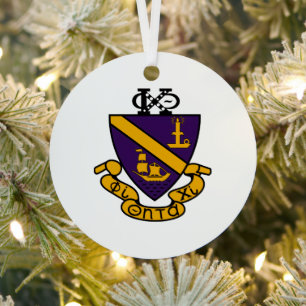 Phi Chi Theta Colour Crest Metal Tree Decoration