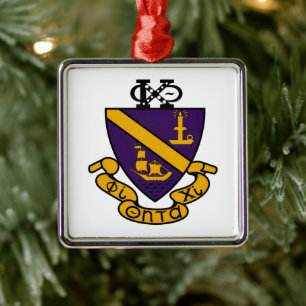 Phi Chi Theta   Colour Crest Metal Tree Decoration