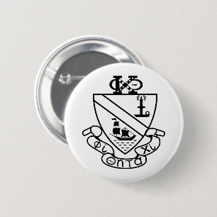 Phi Chi Theta Crest   B&W 6 Cm Round Badge
