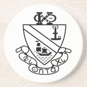 Phi Chi Theta Crest B&W Coaster